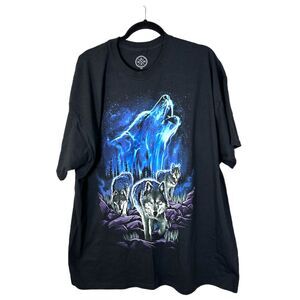 DOM Wolf Wolves Galaxy Space Graphic Shirt Men's Size 2XL NEW with Tags